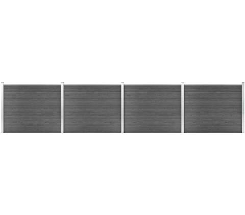 PLOT Z WPC, SADA 699X146 CM, ČERNÝ