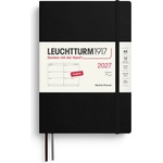 Leuchtturm1917 Weekly Calendar 2027 Medium (A5) - English, Black, Softcover, 145 x 210 mm, 12 months - January-December 2027, 1 week per double page, 80 g/m2 paper with high ink compatibility - 400293 (400293)