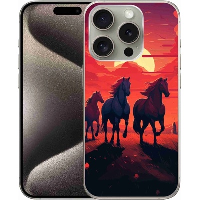 mmCase na iPhone 15 Pro koně a západ slunce