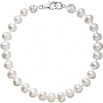 Evolution Group perlový náramek z říčních perel se zapínáním z bílého 14 karátového zlata 823001.1/9260B bílý