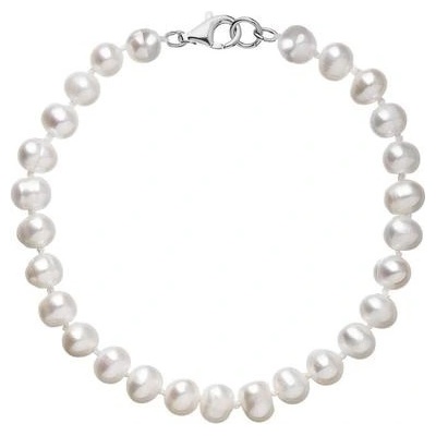 Pavona perlový náramek z říčních perel se zapínáním z bílého 14 karátového zlata 823001.1/9260B bílý