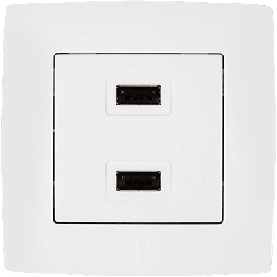 ELMARK City usb ДВОЕН КОНТАКТ БЯЛ (190751)