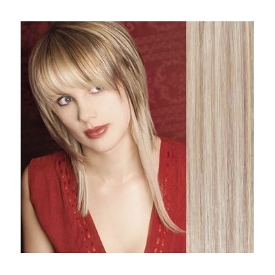 Clip in ofina REMY 100% lidské vlasy PLATINA/SVĚTLE HNĚDÁ – Zboží Dáma