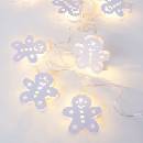 ACA Lighting LED reťaz biele perníčky kovová 1.35m 10LED 2xAA teplá biela bez funkcií transparentný kábel XC10WW2A