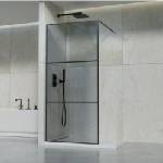 Inter Ceramic Стъклен параван за баня 123b, статичен 90х200 см, черен мат