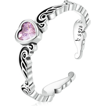 Olivie strieborný prsteň so srdiečkom 5458