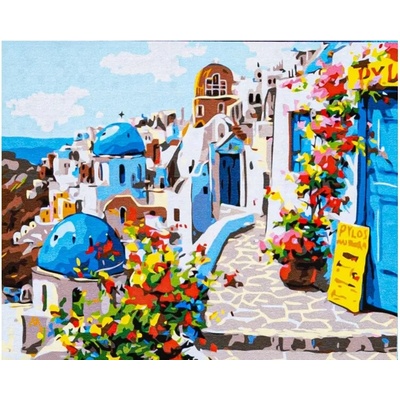 Art&Hobby Malování podle čísel MAGICAL SANTORINI na rámu 40 x 50 cm