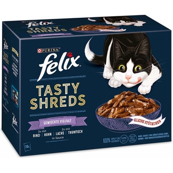 Felix Tasty Shreds různé druhy 10 x 80 g