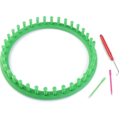 Plastový rámeček na pletení tunelů, šál, čepic Ø24 cm zelená irská 1 sada