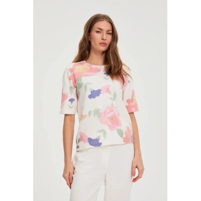 Moodo Суитшърт с цветен принт бял Moodo Moodo | Mnogotsveten | ЖЕНИ | XS