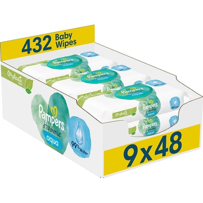 Pampers Harmonie Aqua dětské vlhčené ubrousky 9 x 48 ks – Zboží Mobilmania