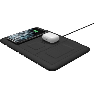 mophie 4-in-1 Wireless Charging Mat - четворна поставка (пад) за безжично зареждане на мобилни устройства, Apple Airpods и Apple Watch (черен)