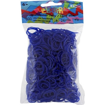 RAINBOW LOOM Original gumičky 600 kusov transparentná tmavá modrá