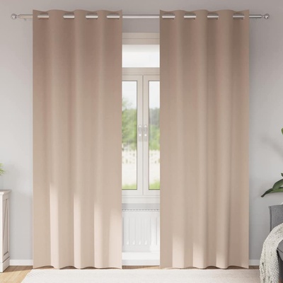 vidaXL Завеси за затъмняване с пръстени 2 pcs Таупе 260 x 140 см (4107332)