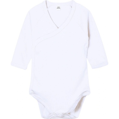 Babybugz Detské zavinovacie body s dlhými rukávmi Kimono Biela
