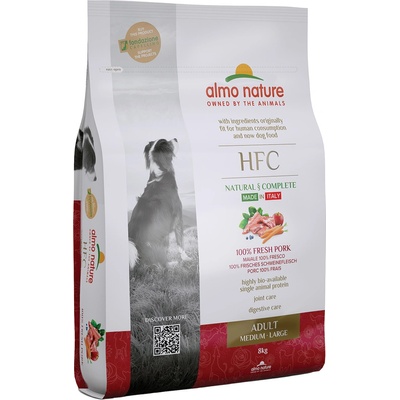 Almo Nature HFC Икономична опаковка: 2x8kg Almo Nature HFC Adult Dog M-L Pork суха храна за кучета