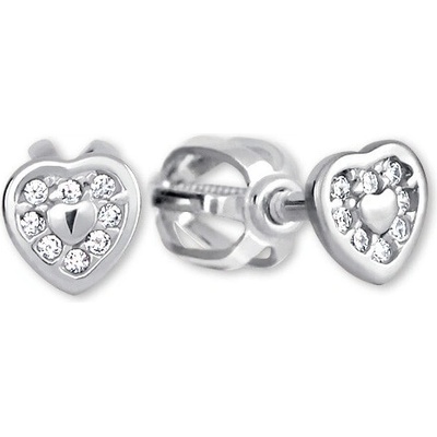 Soliter Zlaté náušnice Srdiečka s kryštálmi 239 001 00724 07