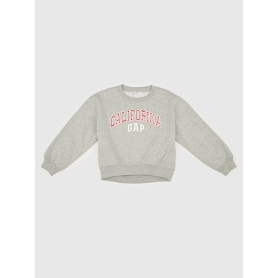 GAP Бебешки суитшърт с голям размер и лого GAP GAP | Siv | Момичешки | 116/122