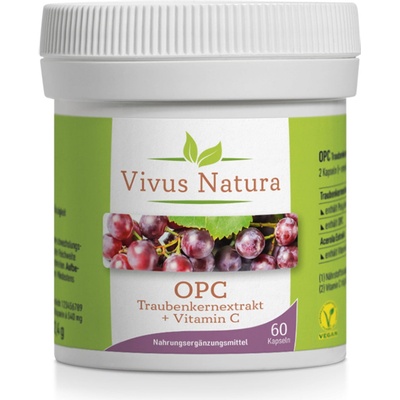 Vivus Natura Opc екстракт от гроздови семена плюс витамин С - 60 капсули