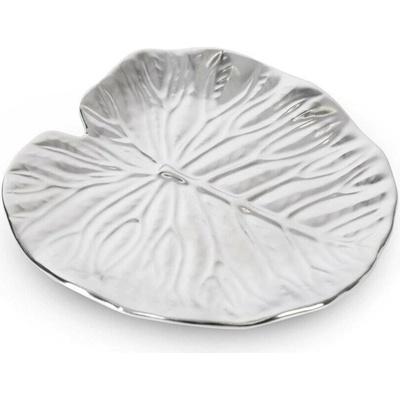 EUROFIRANY DEKORAČNÍ TALÍŘ KALINA 03 16 x 16 x 2 cm STŘÍBRNÝ