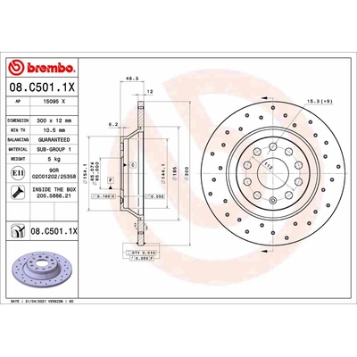 Brzdový kotouč BREMBO 08.C501.1X – Hledejceny.cz