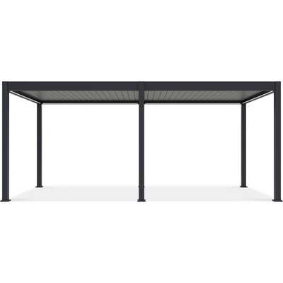 Gutroof Bioklimatická terasová pergola ELEGANCE AUTOMATIC 3x6 s LED osvetlením antracit/svetlosivá