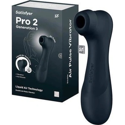 Masážní přístroj na klitoris s aplikací Satisfyer Pro 2 Generation 3 tmavě šedý