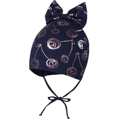 Broel dětská čepice s mašlí Marzena tmavě modrá