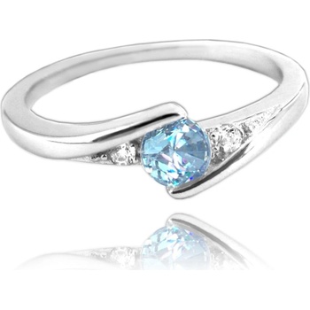 Minet JMAN0046BR strieborný prsteň s modrým zirkónom