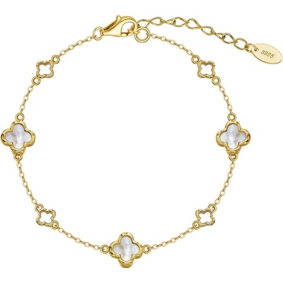 Majya Stříbrný náramek s přívěsky LUCKY JESSIE pozlacený 11875