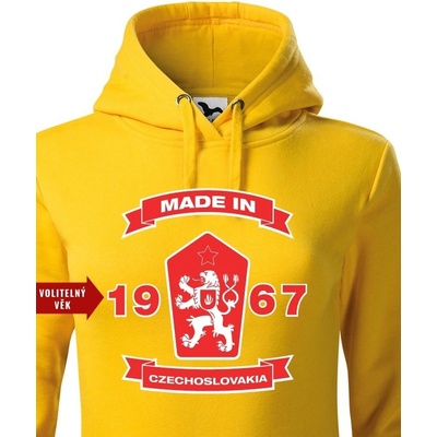 Dámská mikina s lvem a znakem ČSSR žlutá – Zboží Dáma
