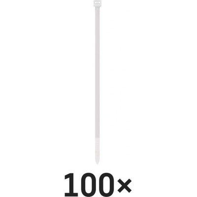 Emos A2848 Sťahovacie pásky biele 300×3.5mm 100ks A2848 - Pásky sťahovacie - O80mm, 18kg, nylon PA66