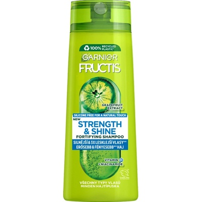 Garnier Fructis Strength & Shine Posilující šampon pro všechny typy vlasů bez lesku a síly 400 ml