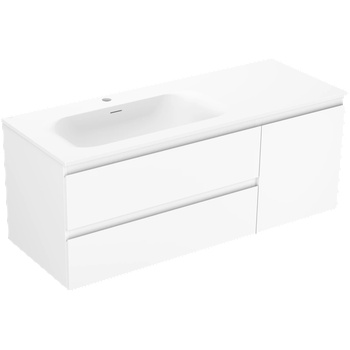 Mexen Orio шкаф за баня 120 см с умивалник Vela ляв, 2S, 1D, бял мат (91A13-12047-3-BBFFFF01-W23L01)