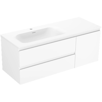 Mexen Orio шкаф за баня 120 см с умивалник Vela ляв, 2S, 1D, бял мат (91A13-12047-3-BBFFFF01-W23L01)