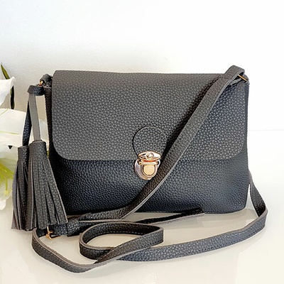 RB-nakuplevne kabelka crossbody šedá aktovkové zapínání