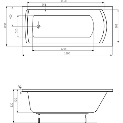 Roca Linea 180 x 80 cm A24T058000