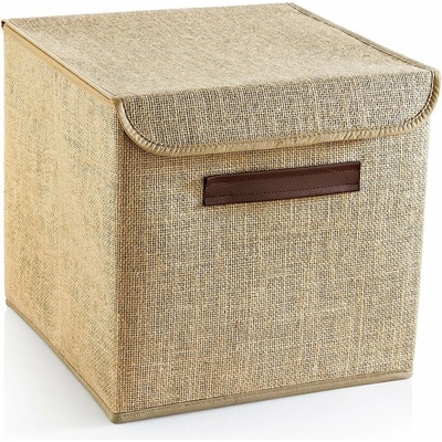 Mioli Decor úložný box s vekom 30 x 30 x 30 cm svetlohnedý