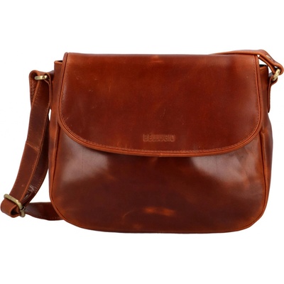 Bellugio dámska kožená crossbody kabelka koňaková Zolyx koňak