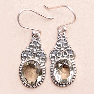 Nefertitis Ametyst zelený - prasiolit náušnice stříbro Ag 925 19551 NF52426 - 1,9 cm, 4,3 g