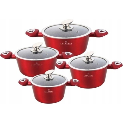 Edenberg Sada hrnců PREMIUM RED hliníkové 8 dílů