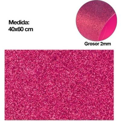 Pěnová guma EVA - glitter fuchsia svetlá