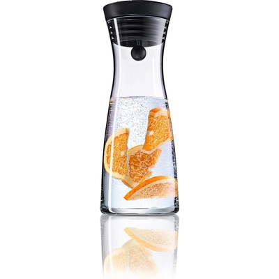 WMF Basic water carafe made of glass 0.75 liters, glass carafe with lid, silicone lid, CloseUp closure, water carafe with lid - 617716040
