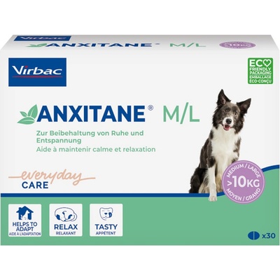 Virbac Икономична опаковка: 2xM/L: 30 таблетки Virbac ANXITANE допълващ фураж за кучета