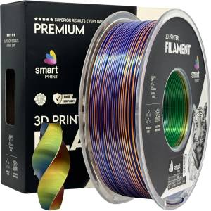 Smart Print FG-S106-E1, 3D нишка, PLA Silk, 1, 75mm, 1000g, Tri Color, Многоцветен (Orange, Blue, Green) (FG-S106-E1)