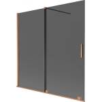 Mexen Velar двукрилен вана екран с плъзгащи врати 160 x 150 см, графит, четкан мед - 896-160-000-41-65 (896-160-000-41-65)