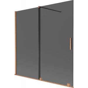 Mexen Velar двукрилен вана екран с плъзгащи врати 160 x 150 см, графит, четкан мед - 896-160-000-41-65 (896-160-000-41-65)