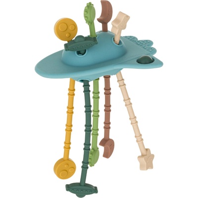 Petite&Mars silikónová senzorická hračka Crazy rocket misty green 10m+