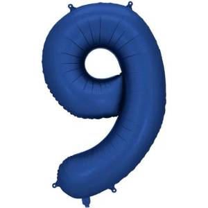 Party Deco Фолиев Балон - Цифра, 86 см, Тъмносин - 9 (fb1s-9-074)
