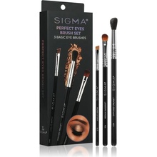 Sigma Beauty Brush Set Sigma Beauty Eyes E54 Medium Sweeper štetec na očné tiene Sigma Beauty Brow E75 Angled Brow Brush skosený štetec na obočie Sigma Beauty E38 Diffused Crease Brush 3 ks